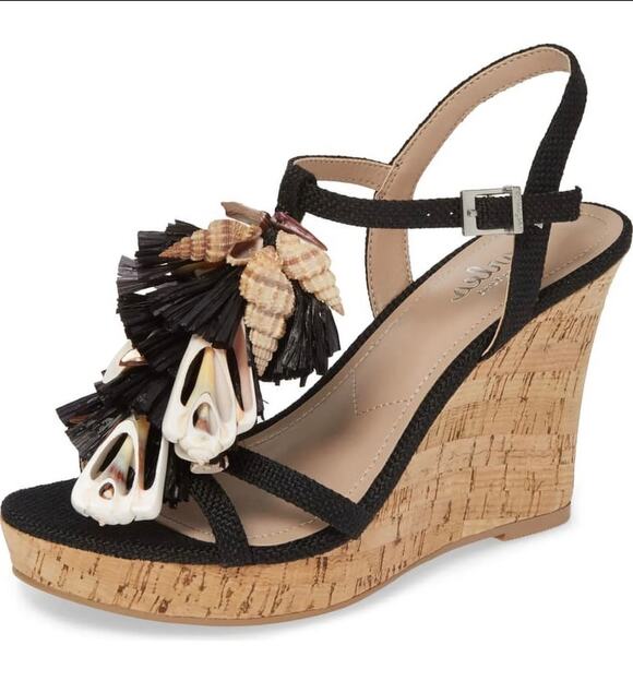 Charles David Shoes - Charles by Charles David La Jolla Shell Wedge Size 9.5 Black NEW